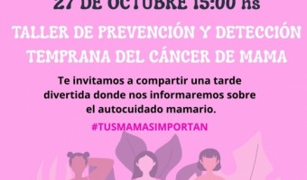 SE REALIZARÁ UN TALLER DE PREVENCIÓN Y DETECCIÓN TEMPRANA DEL CÁNCER DE MAMA
